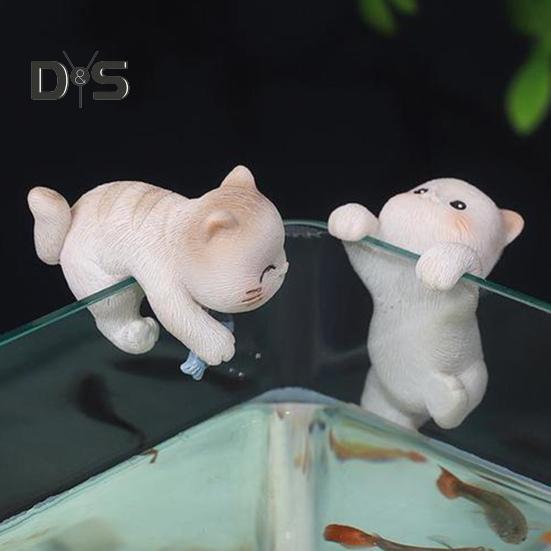 Miniaturní závěsné figurky koček, květináč, váza, objímač z pryskyřice, kotě, květináč, závěs na květináč, soška kočky pro bonsai, terárium, okraj, dekorace do vílí zahrady