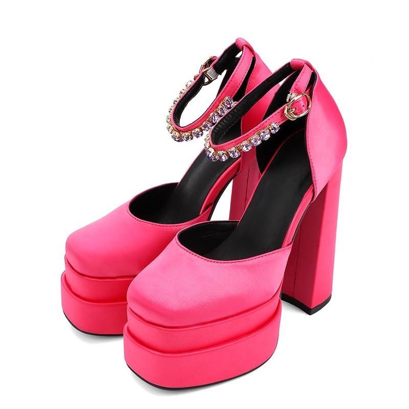 2021 Nuevas Sandalias De Mujer Zapatos de Verano Sexy Grueso Tacones Altos Plataforma  Gruesa Hebilla Vestido de Cristal Fiesta Zapatos de Novia Bombas de Mujer  comprar a buen precio — entrega gratuita,