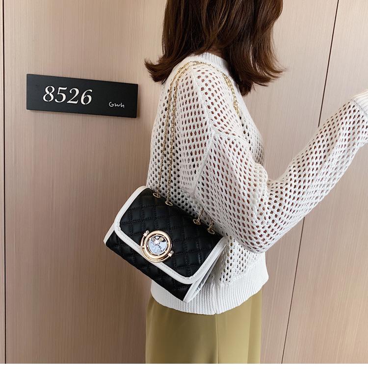 SCIONE Lock Bag Western Style Bag 2019 New Trendy Wild Messenger Bag Rhombus Chain Bag Fashion Small Square Bag