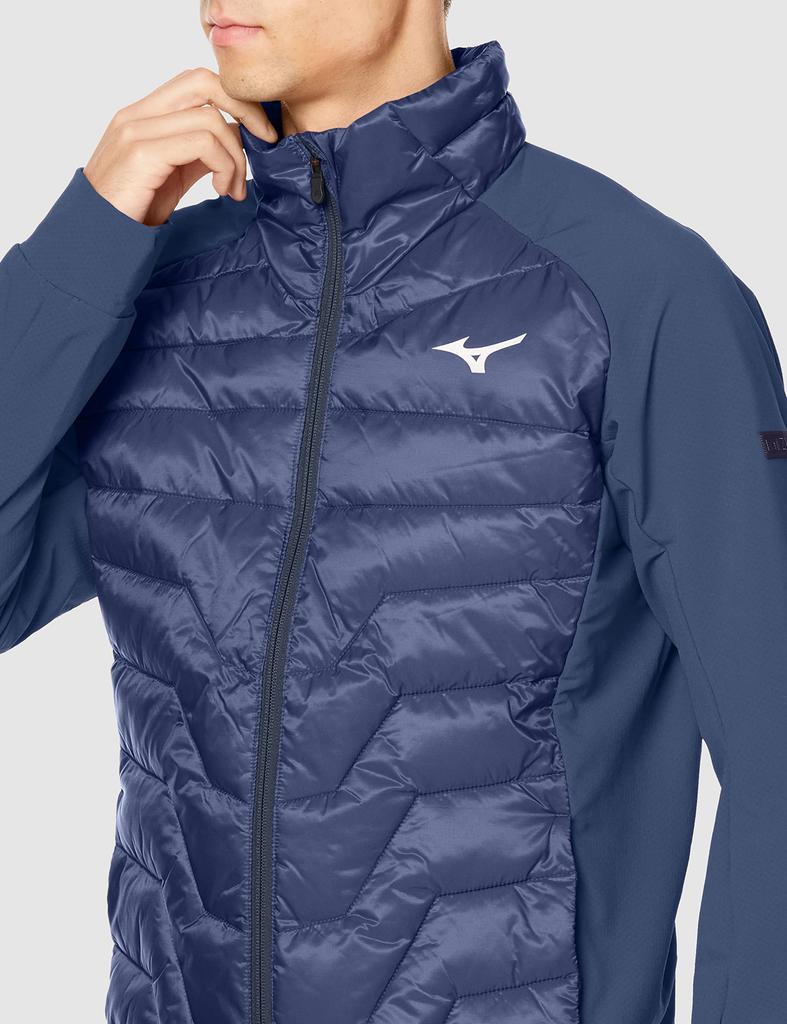 Mizuno Techfill Hybrid Training and Night Size S Jacket, Insulated, Moisture-Wicking, Water-Repellent, 32ME2535, Men's, Blue,