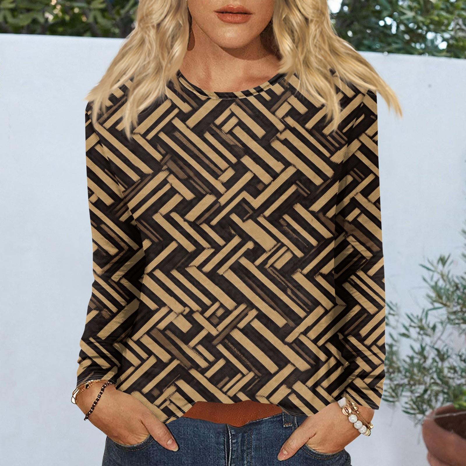 Рубашки с длинным рукавом для женщин, милые футболки с графическим принтом, блузки, повседневные базовые топы больших размеров, пуловеры XXXL хаки