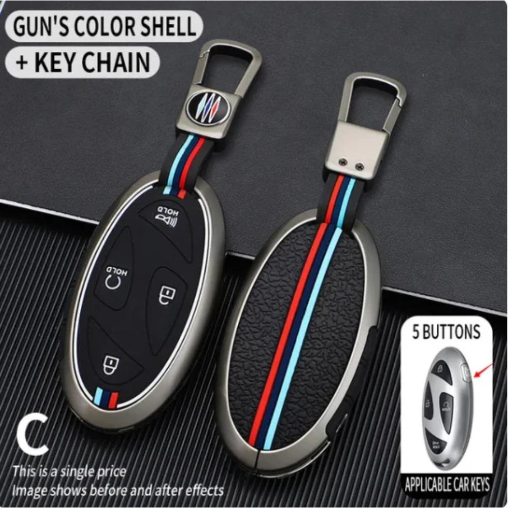 5 7 Tasten Zinklegierung + Silikon Autoschlüsselhülle für Hyundai Kona Ev Grandeur GN7 IONIQ 6 2023 2024 Fernbedienungsschlüssel Schutzschale