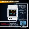6 in 1 Digital Single Phase Energy Meter Tester Din Rail AC Monitor Voltage Current Power Factor Active KWH 100A Electricity Usage Monitor