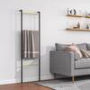 Towel Rail, Freestanding, 4 Bars, 49x5.5x167.5cm, Black/Natural Wood