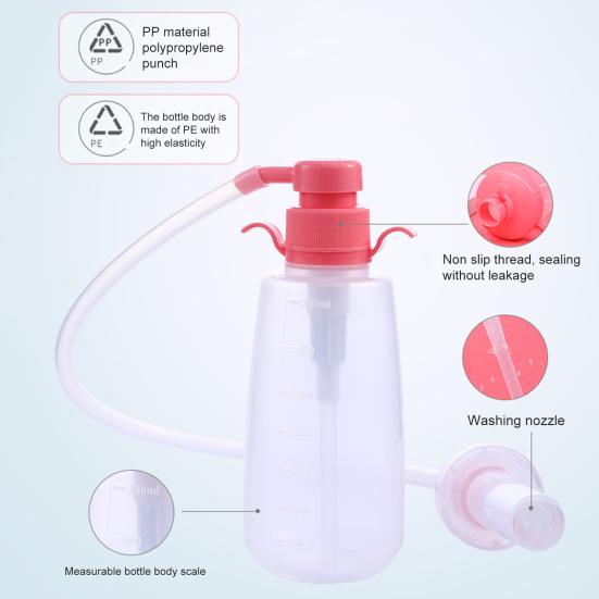 Yousheng 350ml/500ml Vaginal Clearner Graduated Pump Head Soft Nozzle Healthy Butt Vagina Cleaning Products Spray for Female