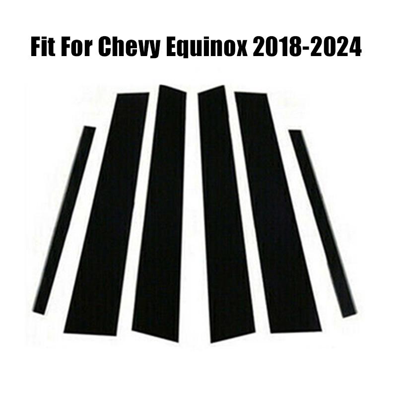 6pcs/set Window Trim Cover Stickers Decoration Exterior Side Door Pillar Posts Car Accessories For Chevy Equinox 2018-2023