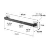 Yamazaki Film Sheet Towel 47cm W X D X 7cm Tower Towel Compatible with Curved Washing Machine 10024 Hanger, W43, Black, 4.5cm H, Rack, Surfaces,