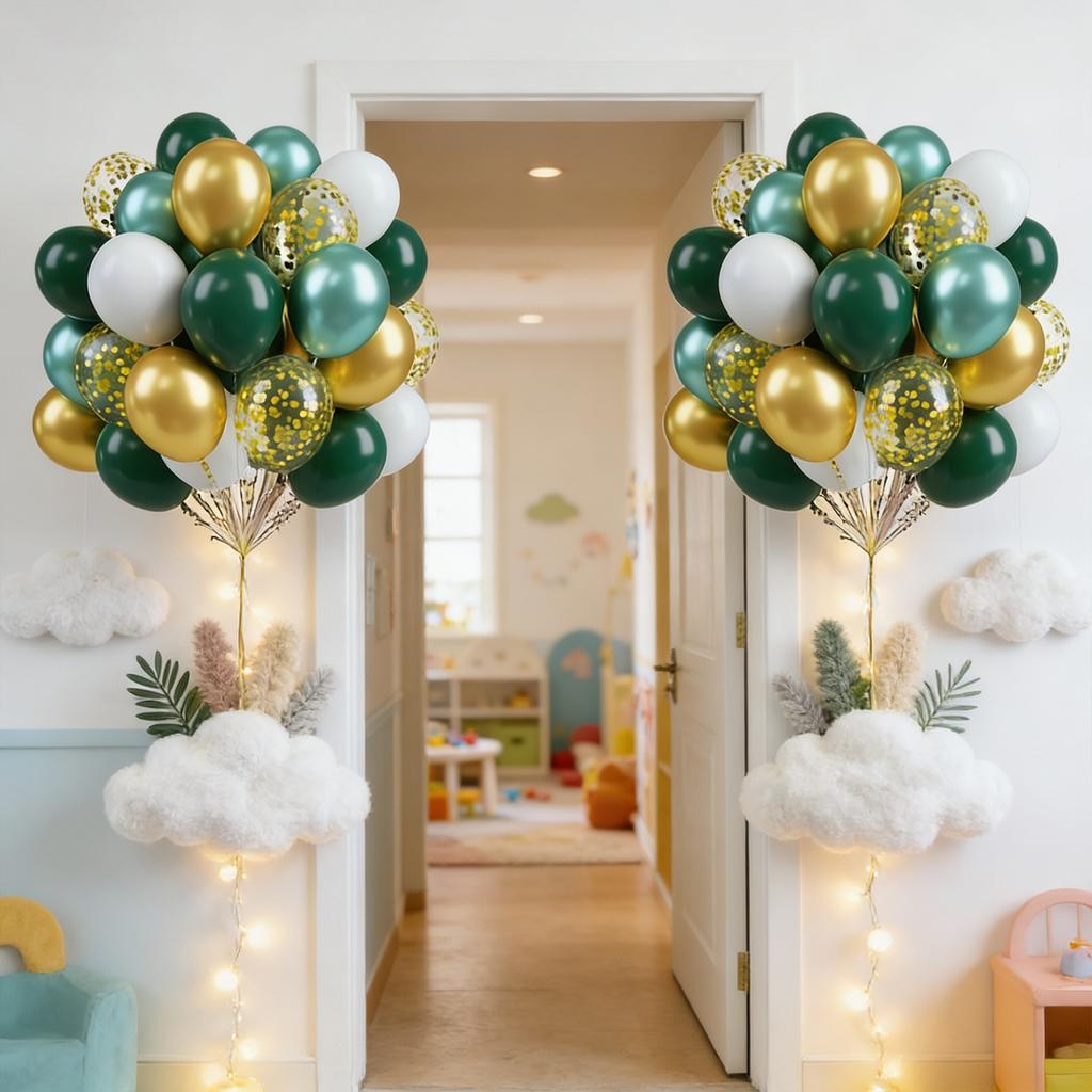 Lime Green Balloons And Confetti Balloons Set 60PCS Latex Helium Chrome Neon Green Balloons For Birthday Anniversary Party Decorations
