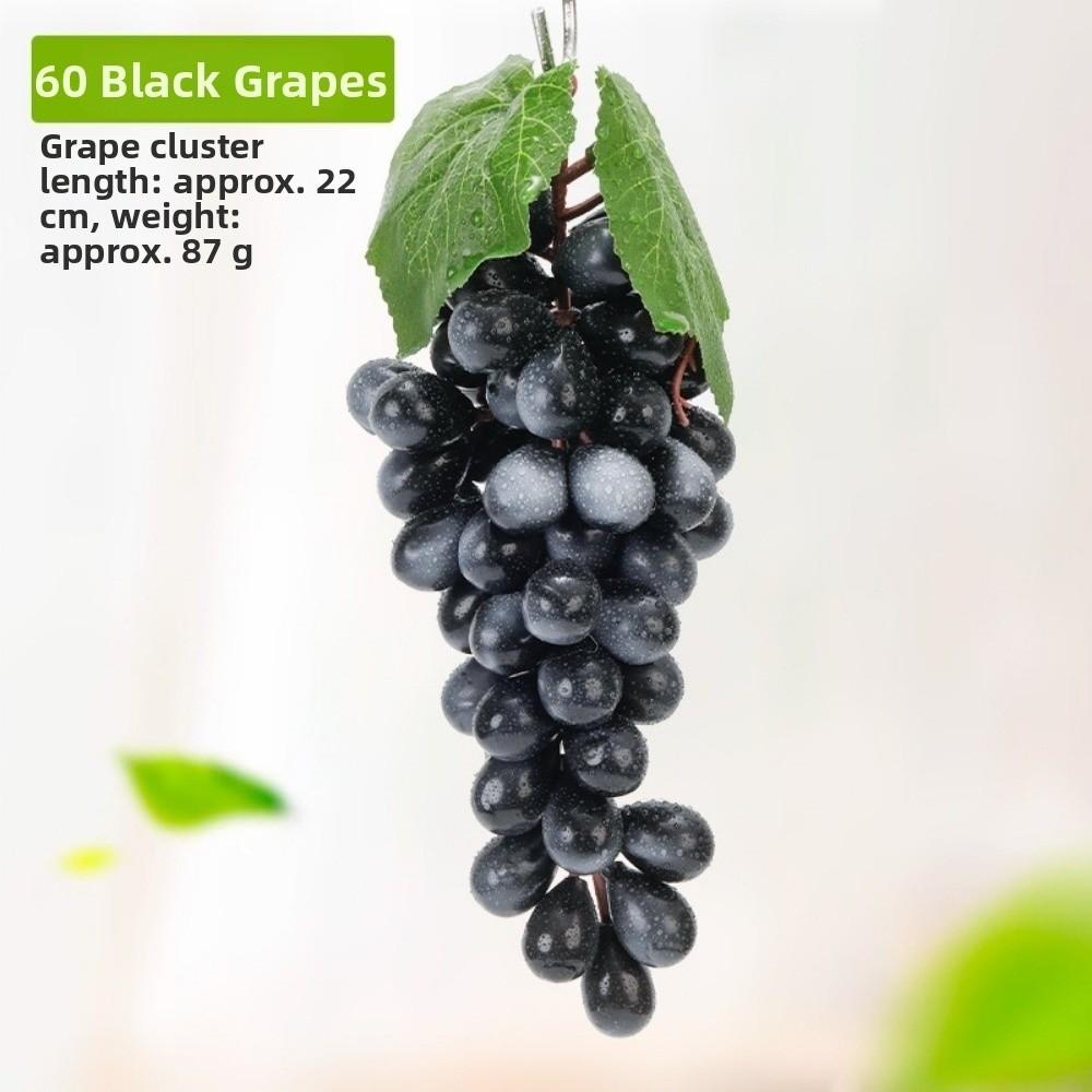 Realistic Artificial Grapes Bunches Decorative Simulation Artificial Faux Fruits Green Grass Fake Grape Bundles