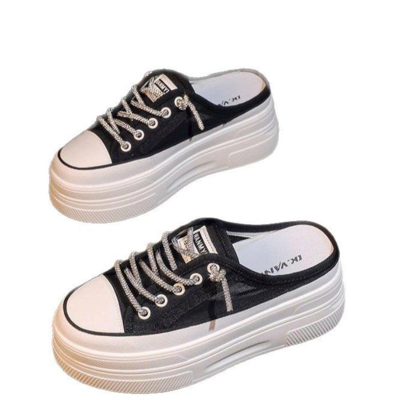 Fashion Platform Half Slippers Womens Thick Base Increased Height Slimming Effect Womens Shoes Fashionable Versatile Women Casual Shoes