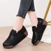 Soft Leather Women Platform Shoes Fashion Wedge Heels Elastic Loafers Elegant Mother Shoes Casual Walking Shoes