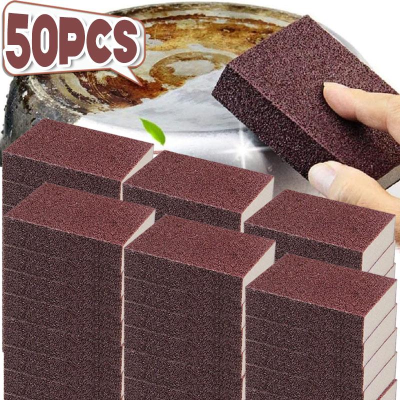 50pcs Spongen Nano Eraser Rust Remover Brush Dish Pot Cleaning Emery Descaling Clean Rub Pots Kitchen Tools Gadgets Accessories