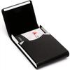 Business Card Holder Case - Slim PU Leather Metal Pocket Card Holder with Magnetic Shut, Name Card Holder
