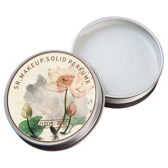 Elegant Women Solid Perfume Chinese Style Body Aroma Balm Long-lasting Rose Lavender Floral Fragrance Portable Solid Balm Body Deodorant Supplies