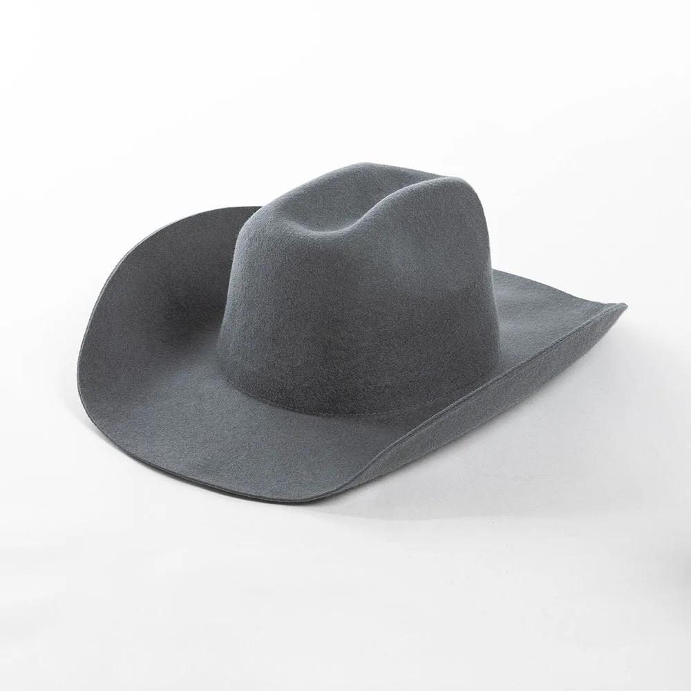 100% Australia  Wool Cowboy Hat Men Women Unisex Wide Brim Hard Felt Hat Solid Color Classic Fedora Custom Big Size S–XL