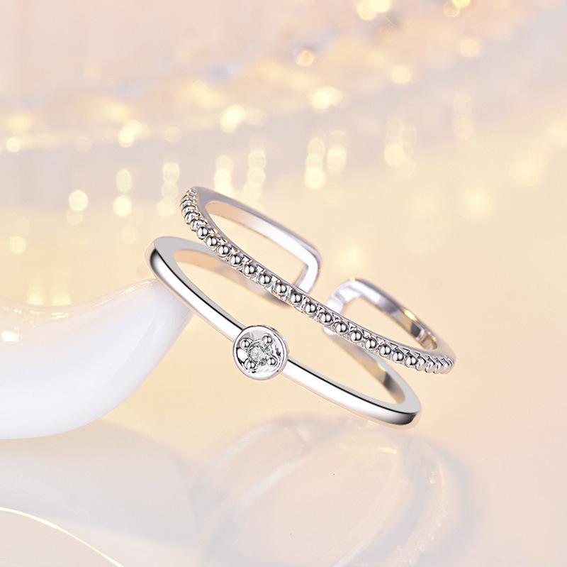 New 925 Sterling Silver Ring AAA Zircon Adjustable Size Engagement Rings for Women Wedding Ring Party Fashion Nice Jewelry Gift