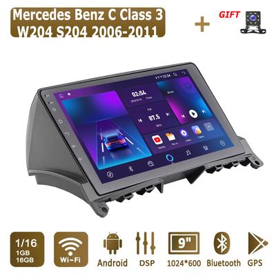 Автомобільний радіо Android для Mercedes Benz C Class 3 W204 S204 2006-2011 Мультимедійний плеєр Головний пристрій Стерео GPS Навігація BT WIFI 1+16 ГБ