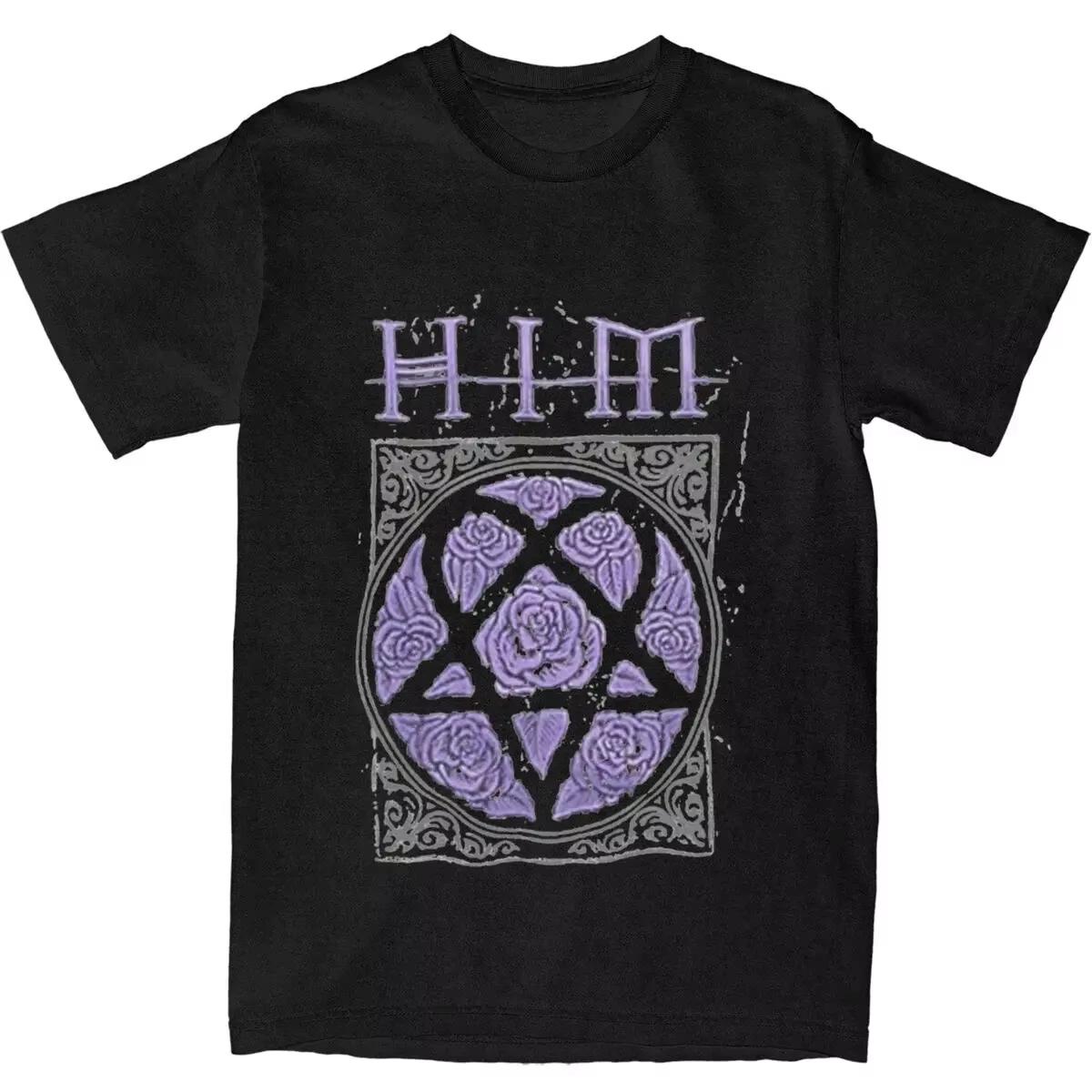 

Чоловіча футболка Ville Valo Heartagram Love Metal Літня вулична бавовняна футболка Модна вільна футболка з коротким рукавом M
