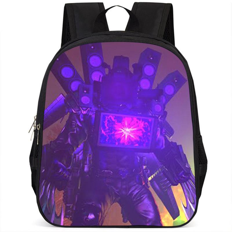 Fashionable Skibidi Toilet Kids Backpack Large Capacity Nylon Bag Unisex Design
