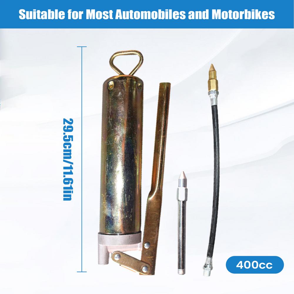 Manual High Pressure Grease Gun Tool with Whip Hose, Automotive Lubrication Applicator for  Mechanics Construction Technicians
