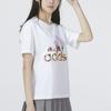 Adidas Flower Grfx Tee With Floral Logo Print, Casual Round Neck Short Sleeve Women Tops White HN7753