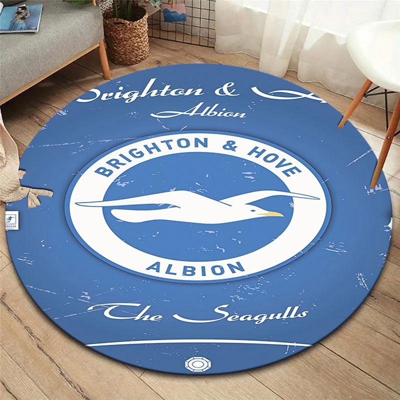 Brighton & Hove Albion Round Area Rug,Carpet Rug for Living Room Bedroom Sofa Playroom Decor,Non-slip Floor Mat