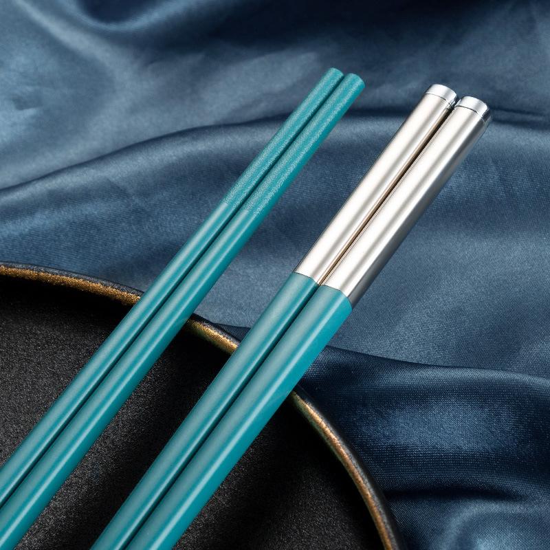 5Pair Alloy Non-slip Stainless Steel Long Chopsticks Home Hotel Restaurant  Portable Healthy Food Stick For Sushi Chopsticks