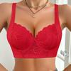 Roter floraler Spitzen-Balkonett-BH mit breiten Trägern und Bügeln Push-Up-Bralette für den täglichen Gebrauch