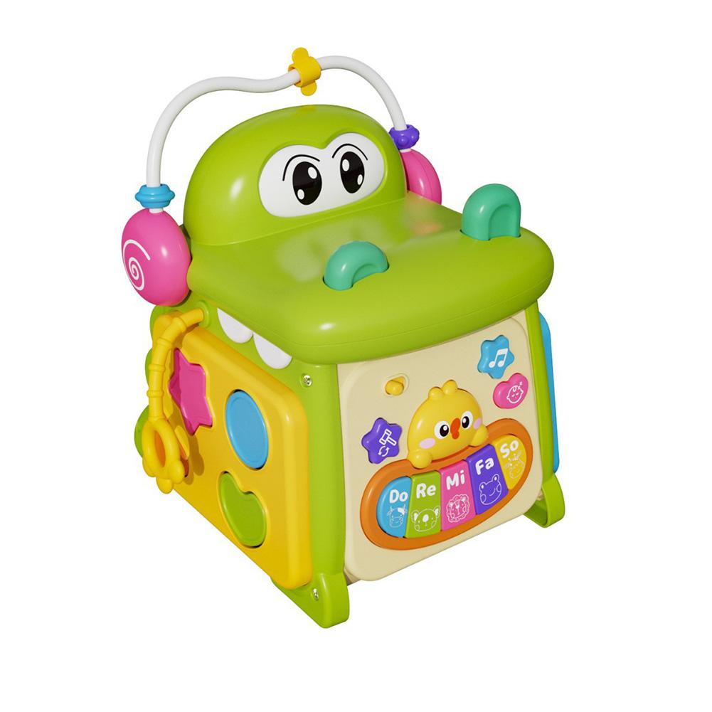 Baby Cute Activity Cube For Toddlers Ages 0-2 Cartoon Activity Play Cube With Music Educational Learning Toys