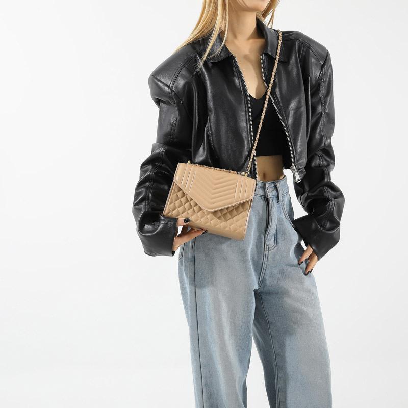Women'S Bag Versatile Small Square Bag Pressed Shell Bag Texture Women'S Messenger Bag Simple Wind Chain Shoulder Bag