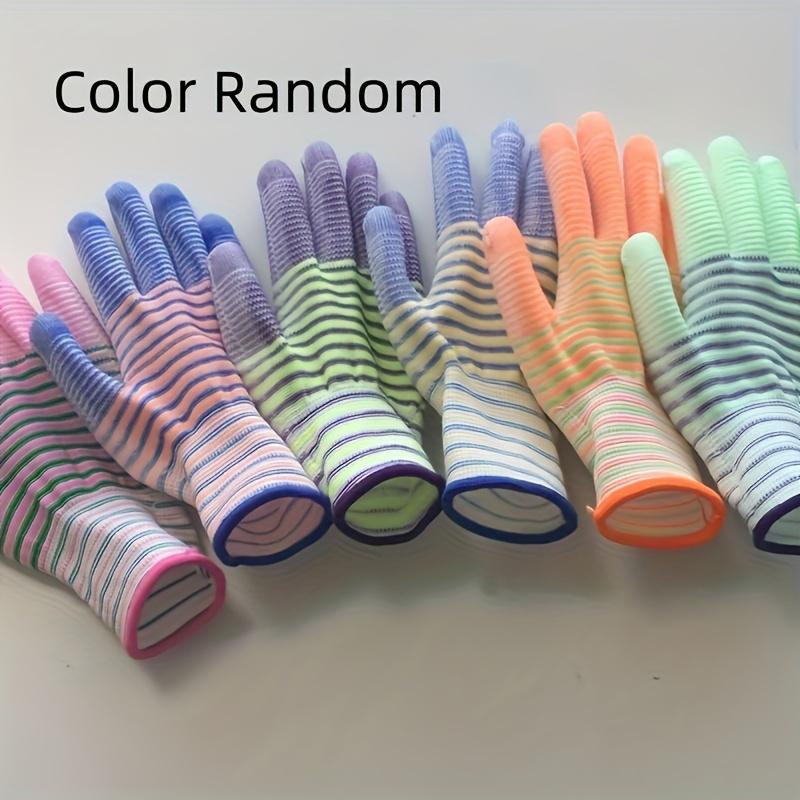 

1 Pair Thorn Proof Nylon Work Gloves Non-slip Breathable Industrial Gloves Striped Safety Women,random color-Sizes Fits All