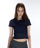 LARTIGENT L12 Cowl Lace T-Shirt(Navy)