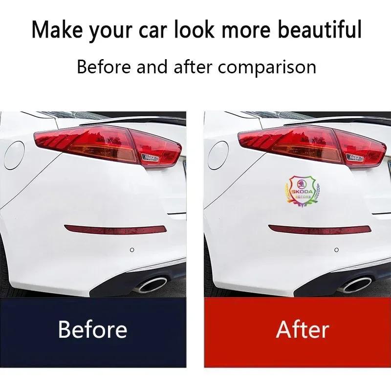 EMIW1 Car Window Emblem Colorful Sticker Badge Decal for Skoda Octavia Rapid Karoq Superb 3 Fabia 1 2 Kodiaq RS Yeti Vision Roomster