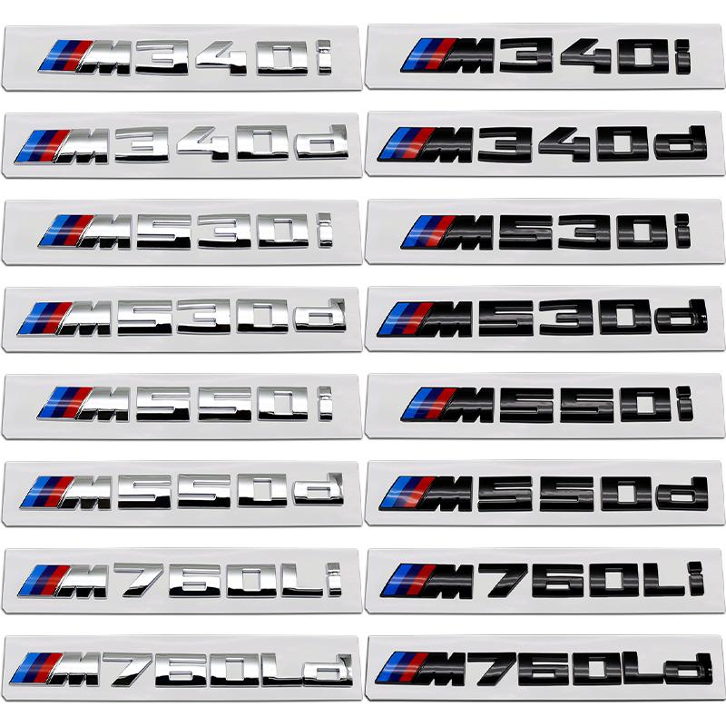 Glänzendes Schwarzes Heckklappen-Buchstabenabzeichen Für BMW M135i M240i M340i M340d M440i M550i M530i M760Li ABS M Logo Emblem Aufkleber Decal