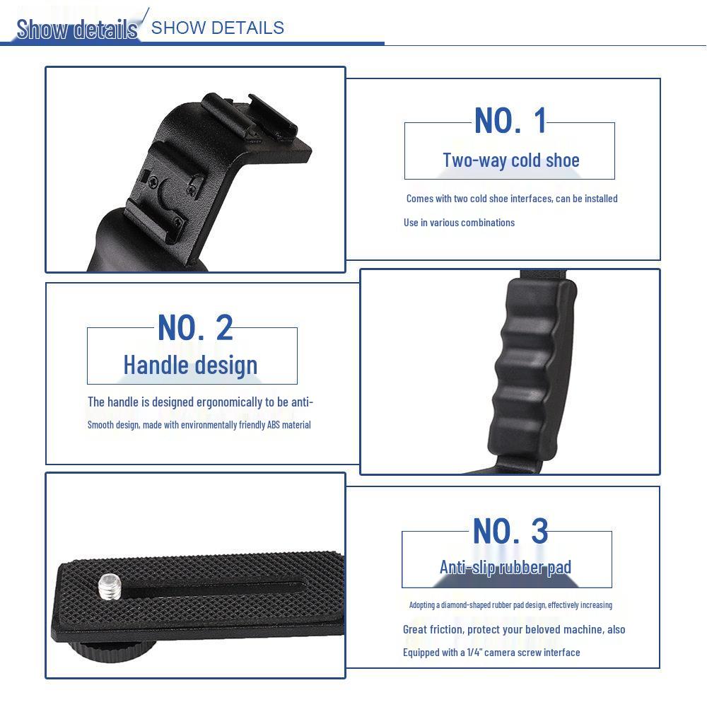 Διπλή L-Σχήματος Βάση Κάμερας DSLR με Υποστήριξη Φλας και Φωτιστικού LED