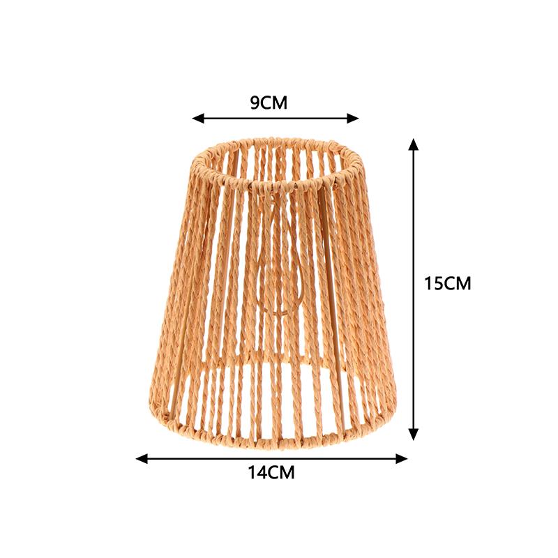 1 Piece Vintage Hanging Lampshade Handmade Woven Lamp Shade For Living Room Bedroom Hotel Simulated Rattan Light Fixture