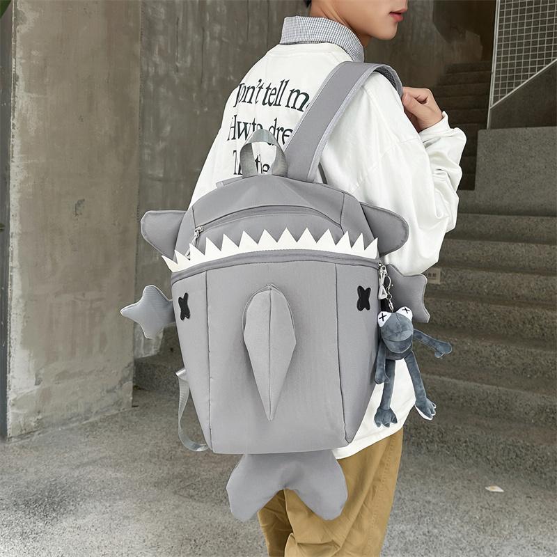 Cute Shark Shape Backpack - Unisex Cartoon Casual Backpack
