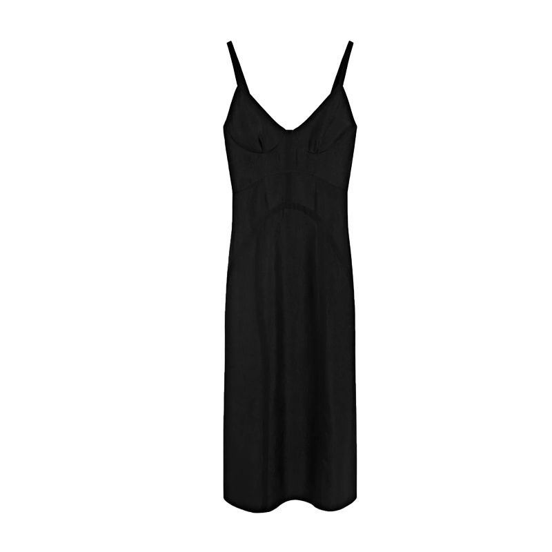 

Spring and Summer New Women s Clothing Elegant Elegant V-neck Sleeveless Mid-Length Backless Dress Black Dress 6671584 Black L
