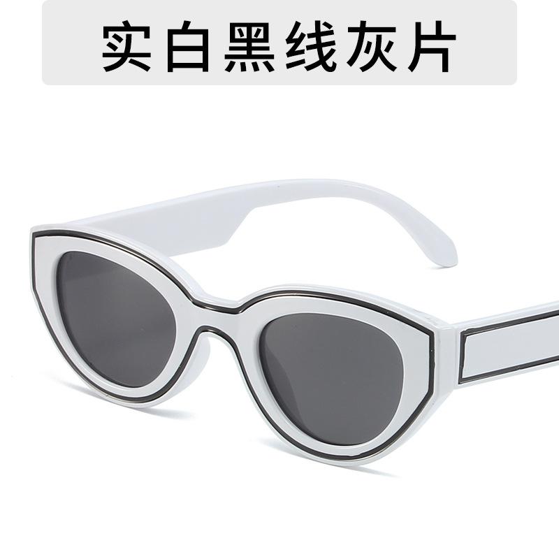 Fashion Unique Hip Hop Cat Eye Sunglasses Y2k Women Men Retro Oval Sun Glasses Ladies Beach Outdoor Popular Brand Design Eyewear