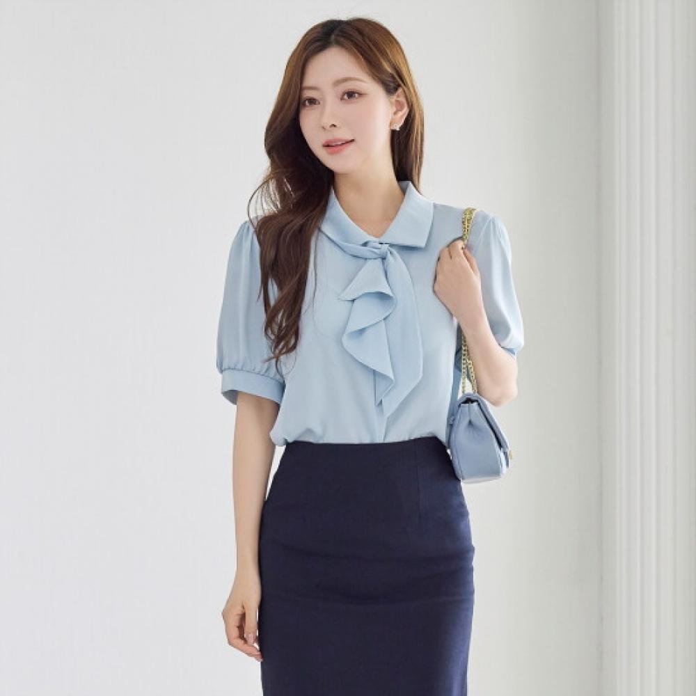 Morris Coming Home Women Draped Tie Puff Blouse M2605bl110b