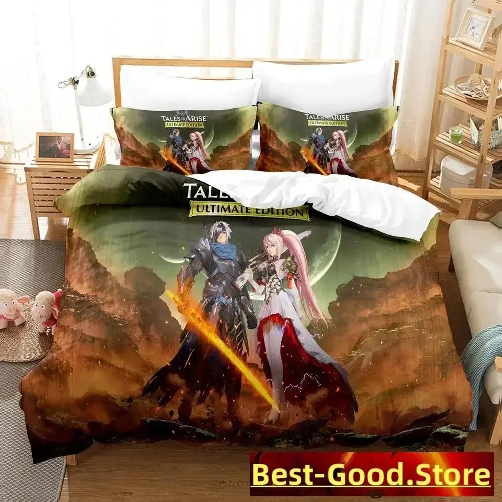 Tales of Arise Beding Set Einzelbett Doppelbett Bedrucktes Bettwäsche-Set Mit Kissenbezug Bett Weiche Bettdecke Weich Einzel Doppel Queen Super King-Size Abmessungend