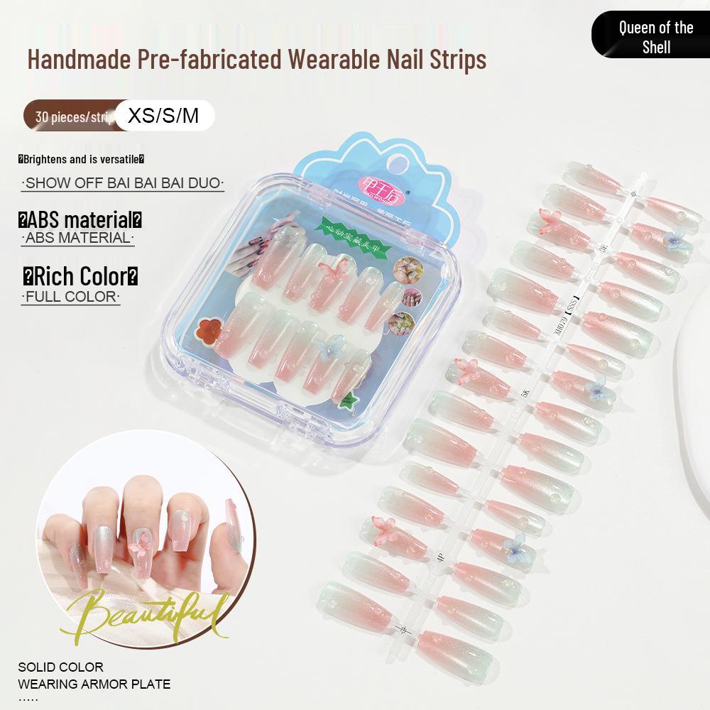 Starry Gradient Boxed Press-On Nails with Bow Accents