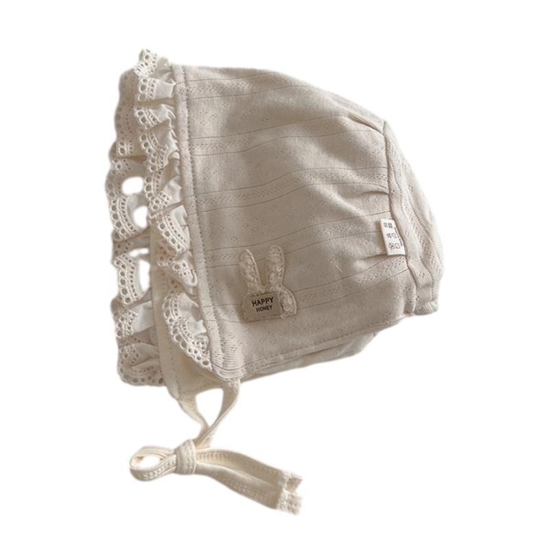 Baby Spetsmössa i Vintagestil med Blom-/Kaninmönster Stilfull Babyhatt med Justerbart Band Lämplig för Pojkar & Flickor