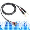 1.5M Gold Plated Plug Aluminum Alloy Housing Dual RCA To Dual 6.35 Mono Audio Cable