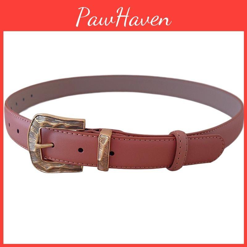 Solid Leather Color Belt For Women With Metal Pin Closure For Outfits Casual