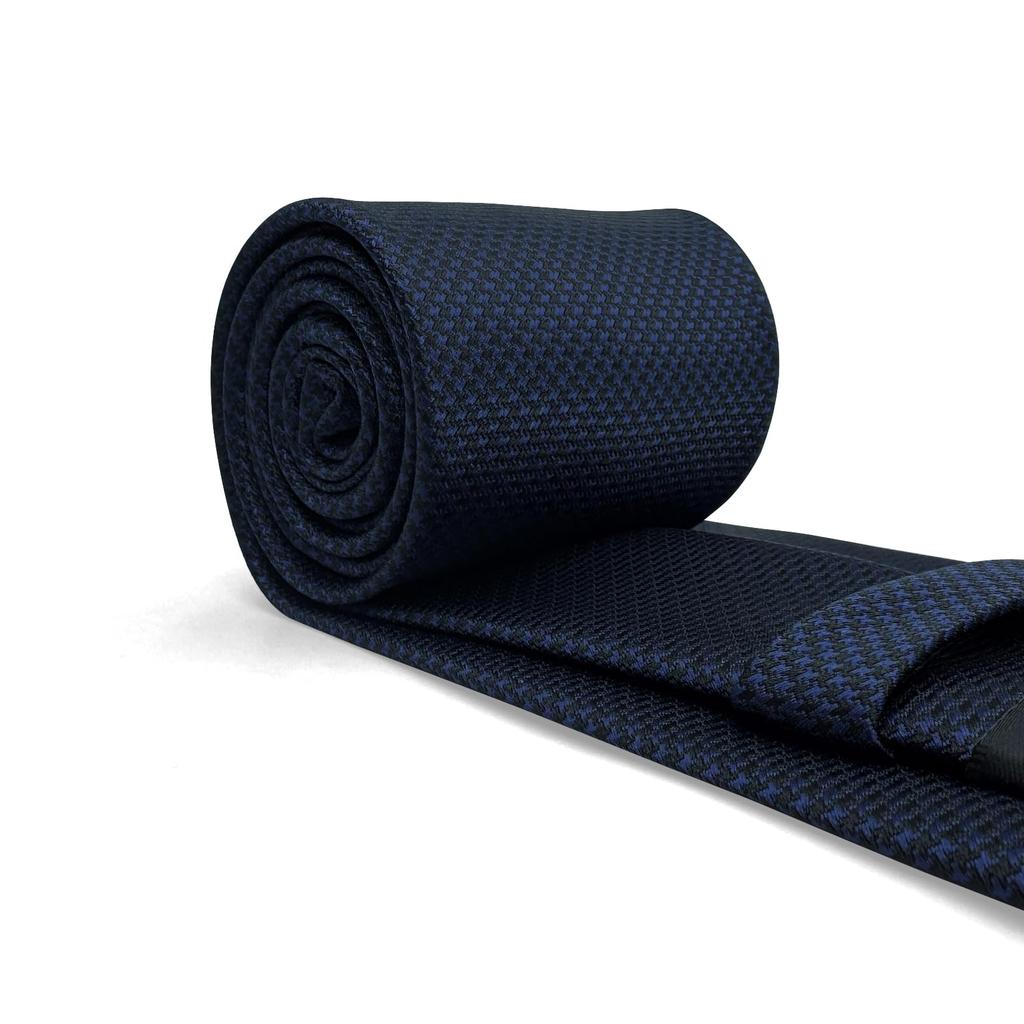 [S&W SHLAX&WING] Men's Long Narrow Plain Blue Silk Business Necktie