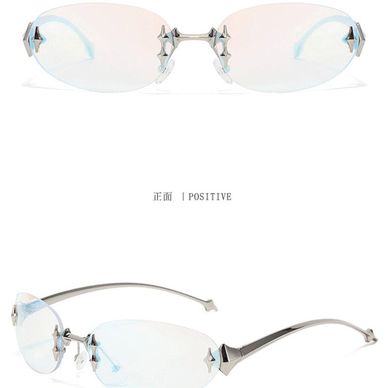 Frameless Star Sunglasses Y2k Ladies Vintage Trimmed Metal Sunglasses