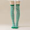 Absorb Sweat Colorful Striped Stockings Keep Warm Knee Thigh High Socks  Fashion Show