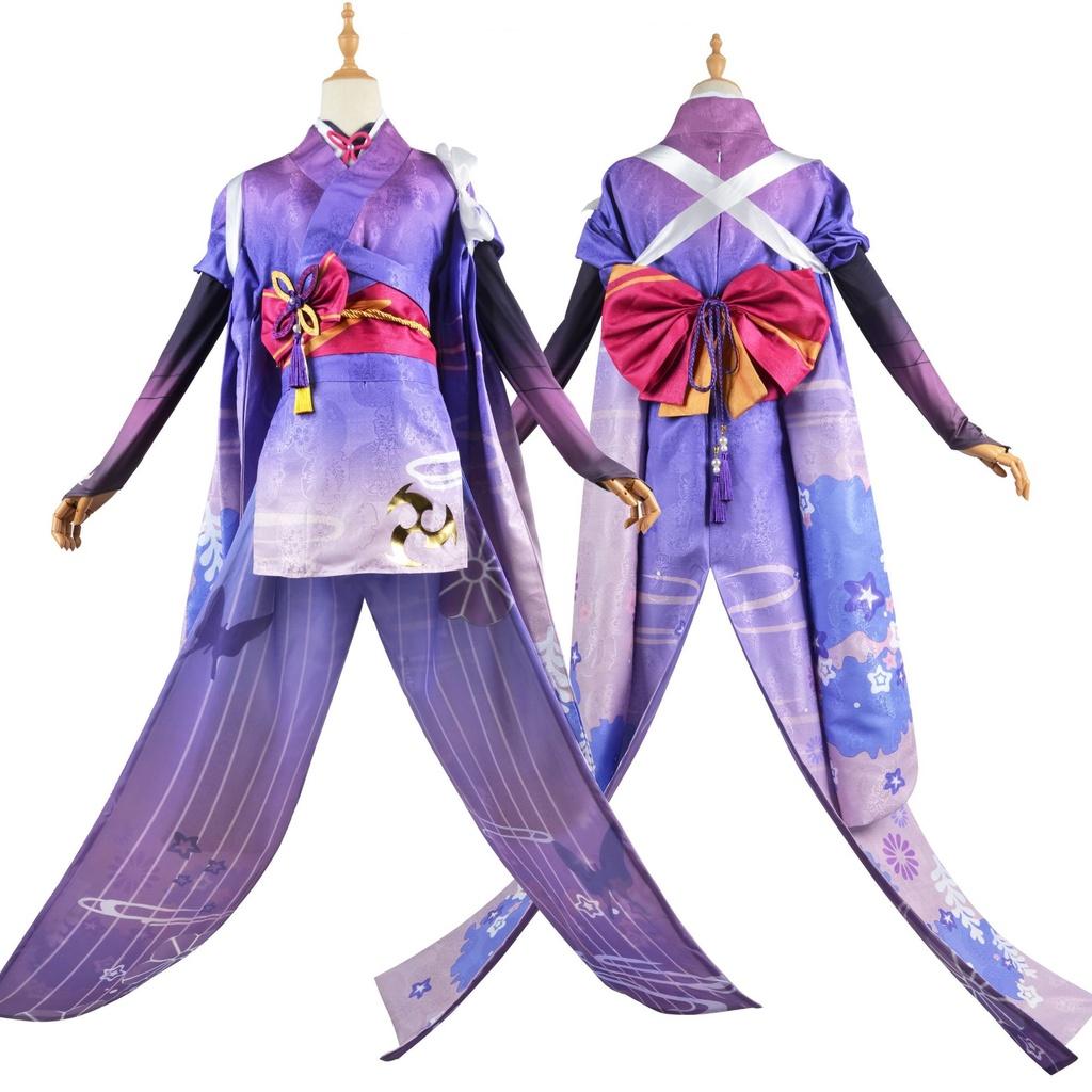 Impact Raiden Genshin Ei Baal Beelzebul Cosplay Kimono Female Costume Party Gift