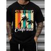 Surfing California City T-Shirts | Casual Crew Neck, Short Sleeve, Trendy and Fashionable, Perfect for Daily and Weekend Wear, Ideal for Summer